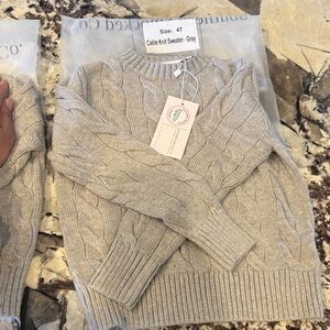 Cozy Kids Cable Knit Sweater in Beige